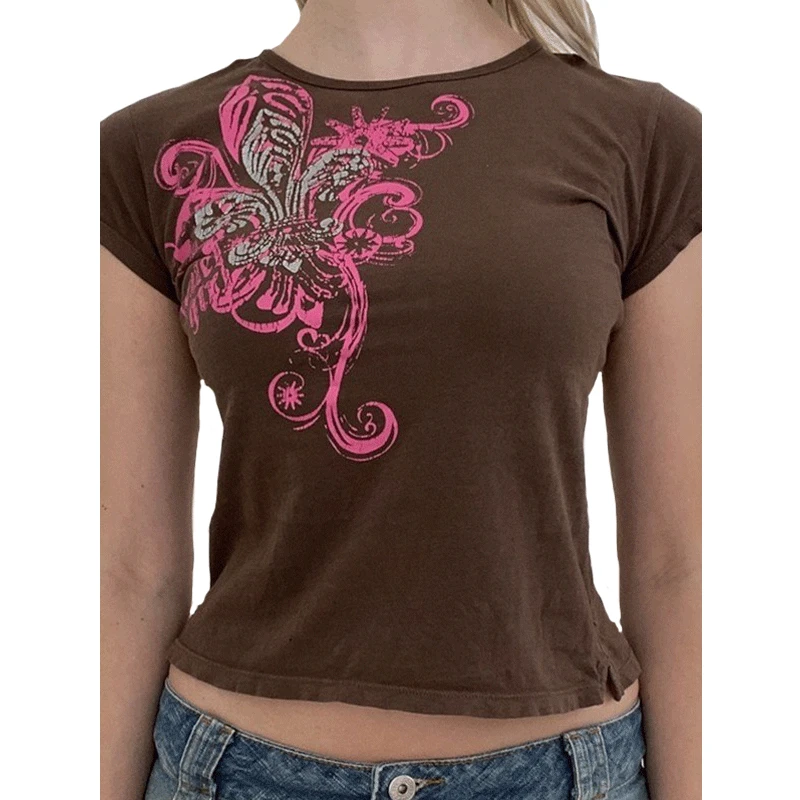 

Printed Vintage Y2K Baby Tee