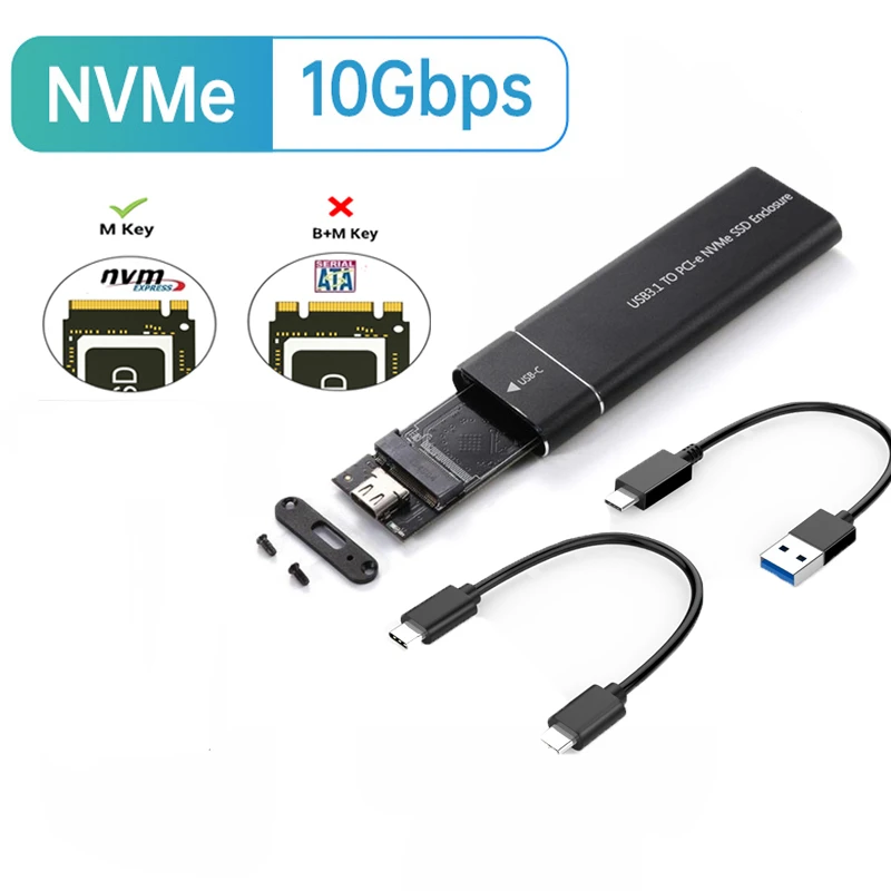 M 2 nvme ssd enclosure adapter 10gbps usb c 3 1 gen2 nvme case external