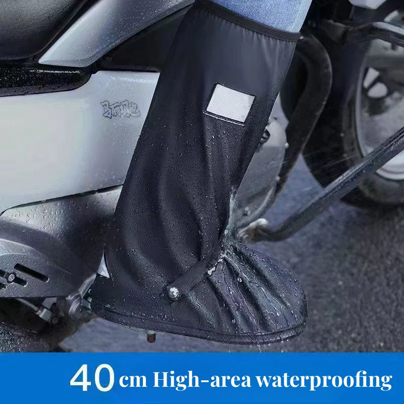 Rain Shoe Covers Rain Boot Shoe Cover Black Waterproof Reflector High Top Clear for Motorcycle Bike Men Women