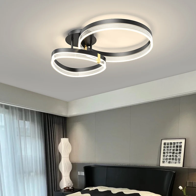 Nowoczesne ściemnianie artystyczne eliptyczne koło LED lampa sufitowa do salonu sypialnia biuro kawiarnia mieszkanie oświetlenie willi