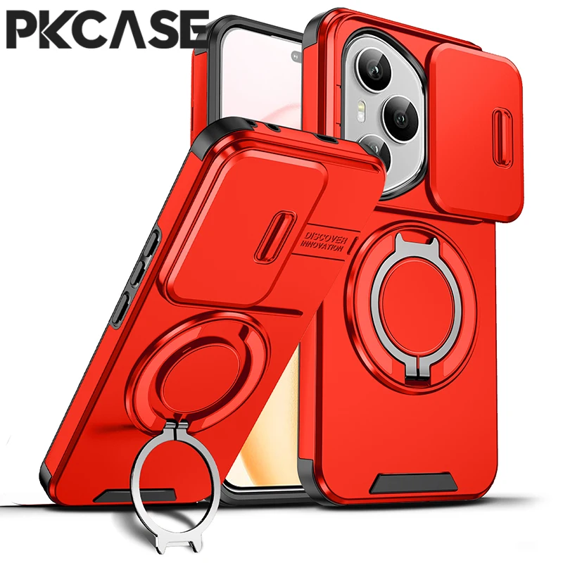 Enhanced Slide Push Window Phone Case with Bracket Cover