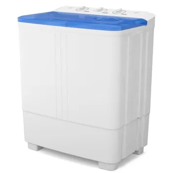 Portable washing machine for apartment/RV/dorm use, plastic housing, white, 20 lbs capacity with 12 lbs wash and 8 lbs spin fun 1