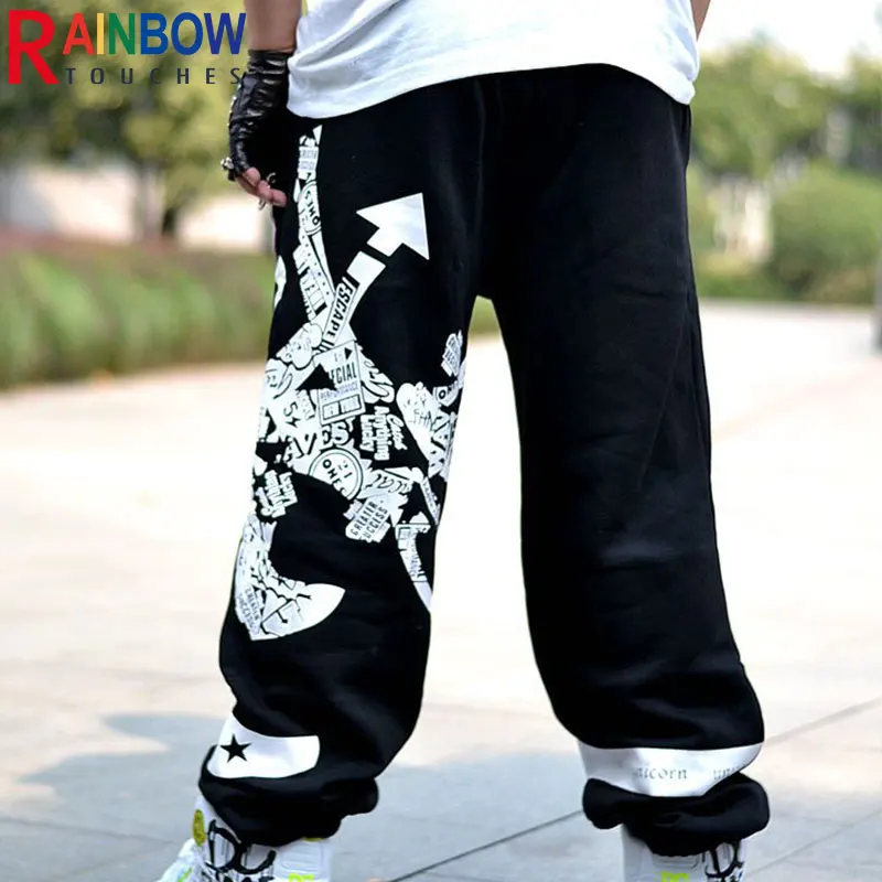Rainbowtouches New Fashion Casual Sports Training Fitness High Street Style Pant Men's Hip Hop Letters Oversize Loose Trousers