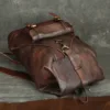 Anti Theft Men's Genuine Leather Backpack Vintage Handmade Knapsack Male Retro Rucksack Large Fashion Travel Backpack Bag Male 5