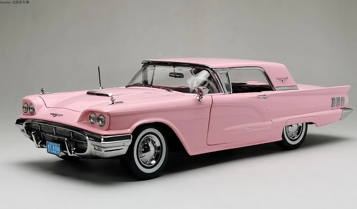 SunStar 1:18 1960 Ford Thunderbird жесткая лучшая розовая Классическая машина ограниченный
