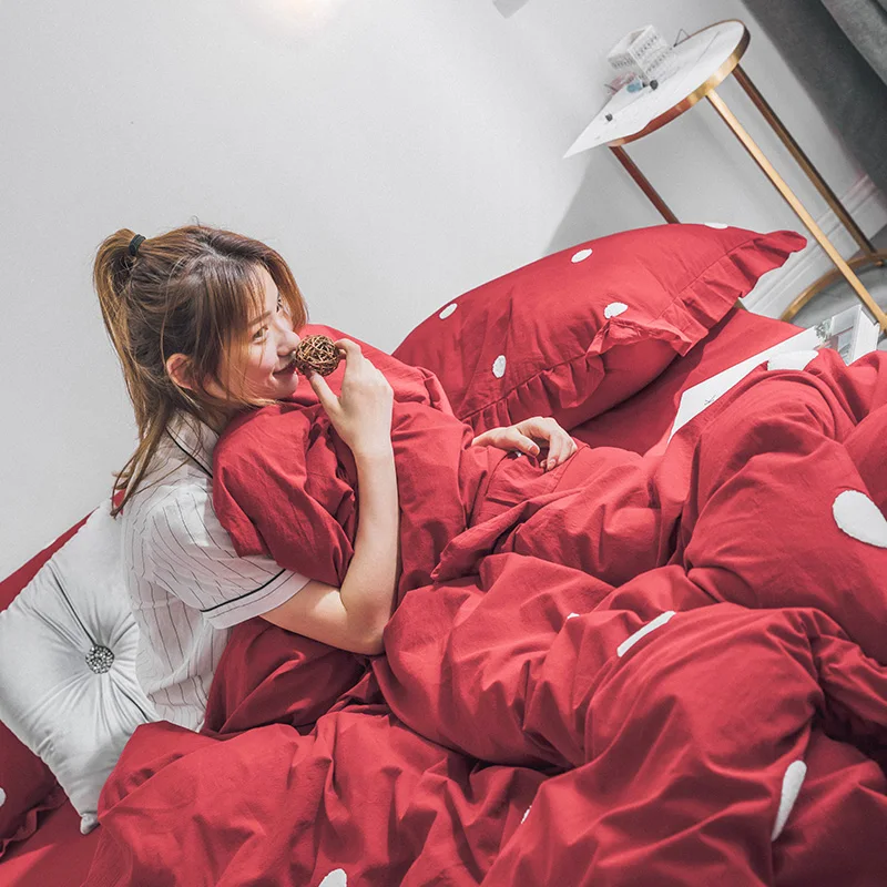 

Комплект из четырех предметов, комплект из трех предметов из чистого хлопка, простыня и пододеяльник, односпальное студенческое общежитие, класс А, для матери и