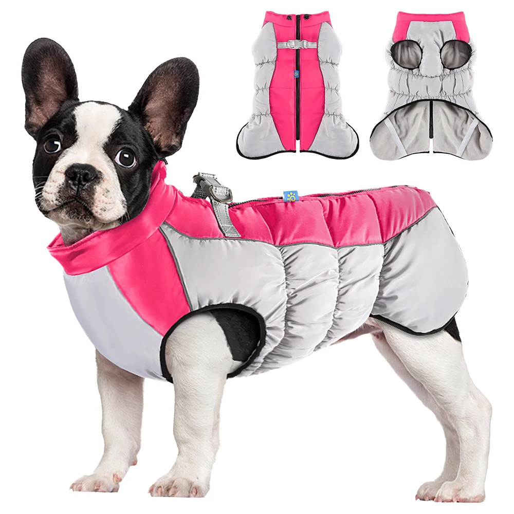 Big Dog Jackets Winter Dog Clothes Reflective Waterproof Coat Vest Medium Large Dogs Clothes Warm Fleece