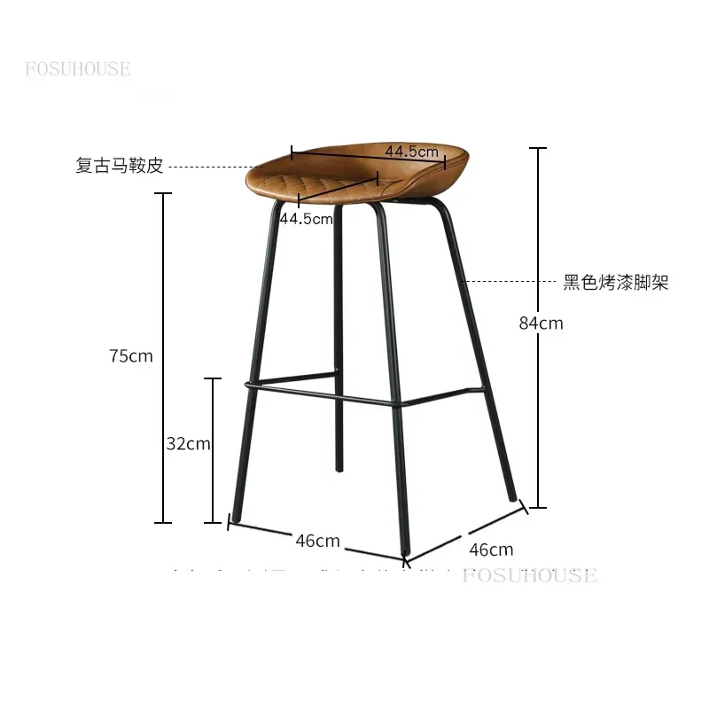 Nordic Light Luxury Bar Chairs Retro Industrial Style Bar Stools Living Room Home Creativity High Chair Kitchen Counter Stool W