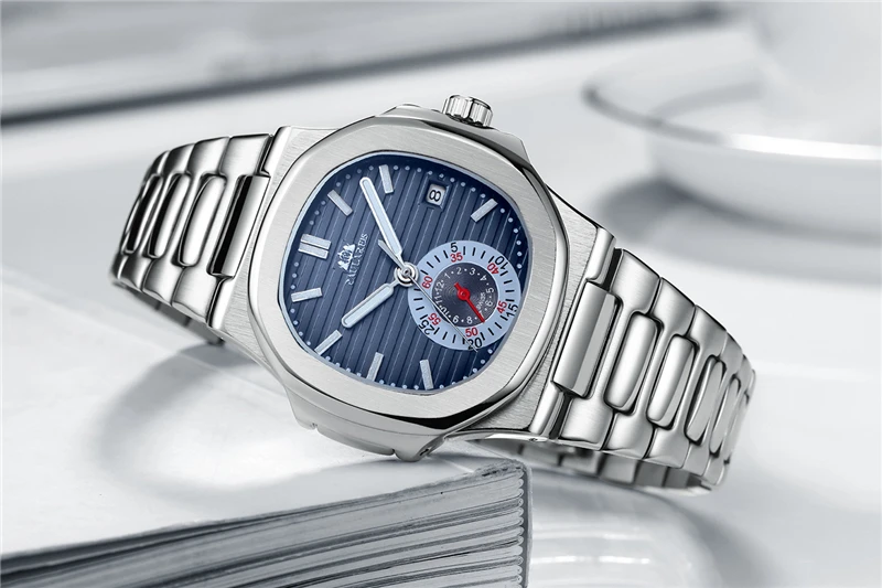 Reloj Hombre Automatic Watches Mens 2022 Luxury Steel Business Brand Square Chronograph Watch Men Mechanical Wristwatches Clock