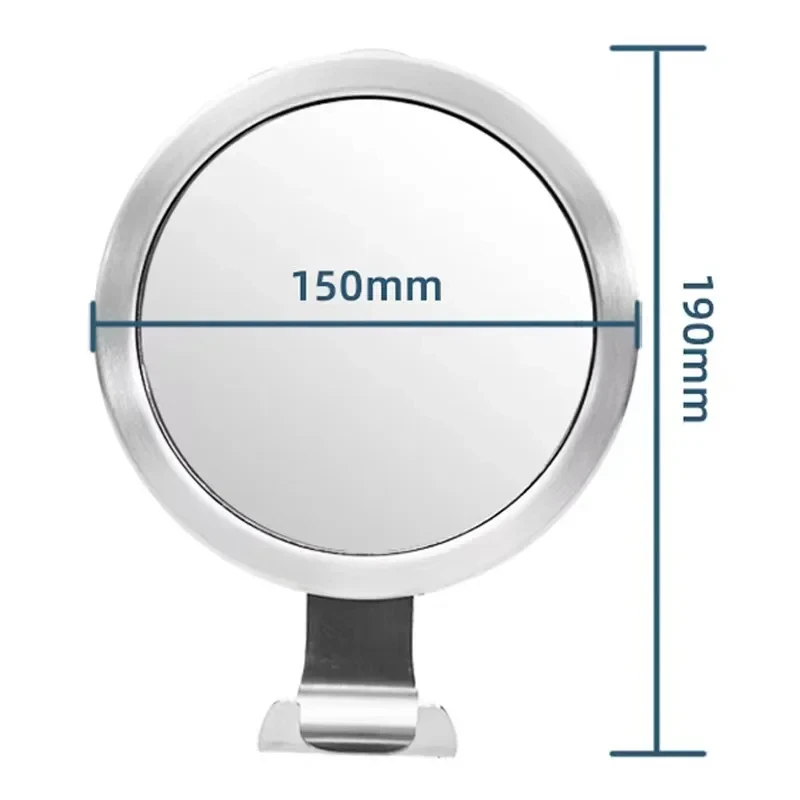Bathroom Anti-fog Mirror Powerful Suction Cup Bath Shower Mirrors Wall Mounted Make Up Man Shaving Mirror With Shaver Holder 6