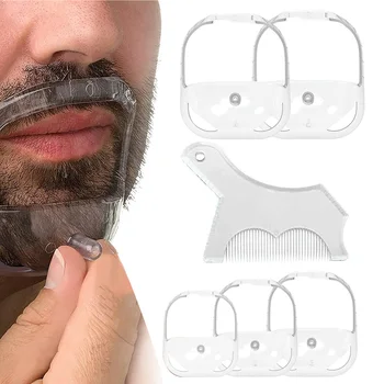 6pcs Beard Shaping Kit; 1 Multifunctional Styling Comb for Perfect Grooming