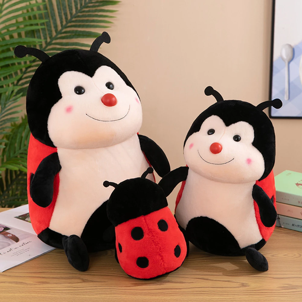 Simulate Cute Beetle Seven Star Ladybug Stuffed Plush Toy Children Birthday Gift