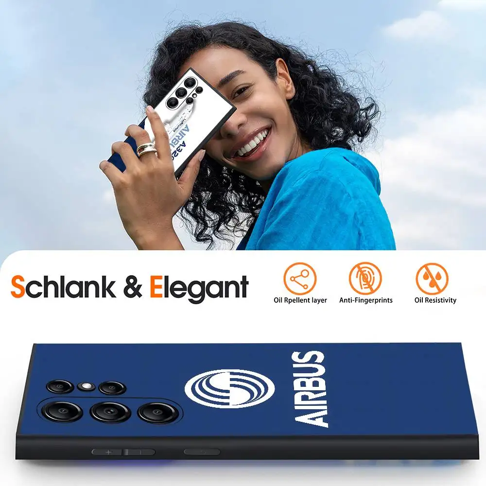 A-Airbus Logo Shockproof Frosted Soft Phone Case with Anti-Slip Design