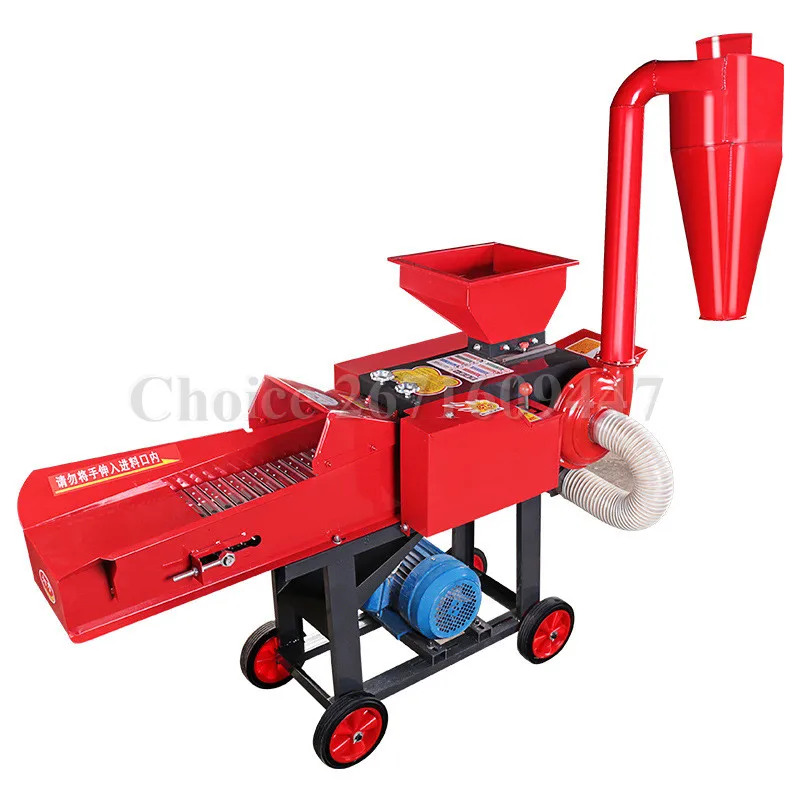 Electric Dry And Wet Grass Hay Chaff Cutter Crusher Straw Kneading Machine Pulverizer for Animal Feed grass straw crusher hay chopping feed hammer mill grain grinder for animal feed