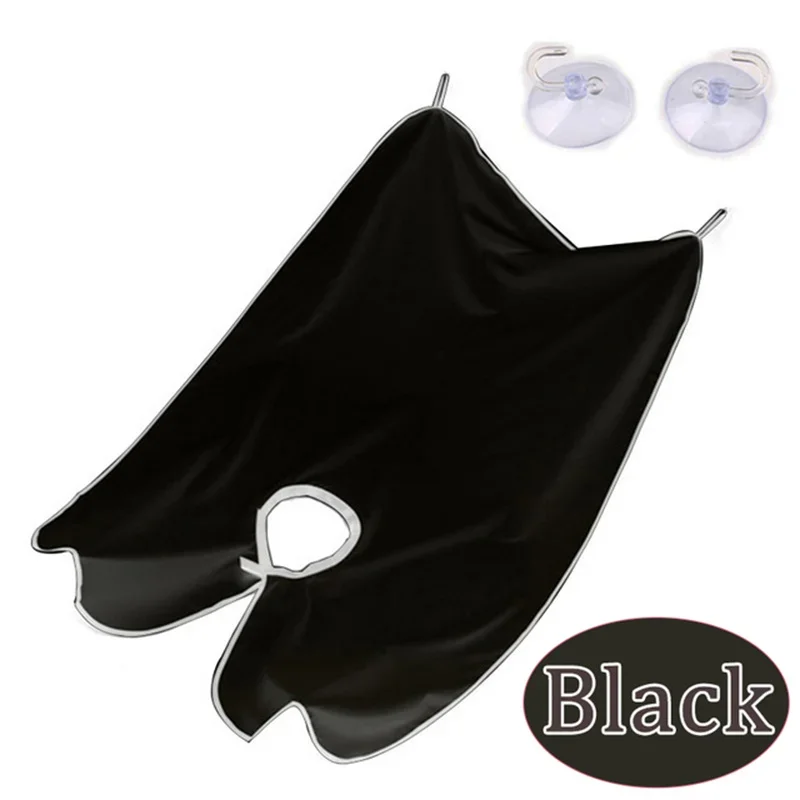 Men's Black Beard Shaving Apron with Waterproof Hair Catcher and Trimmer Holder