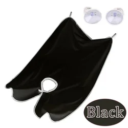Men's Black Beard Shaving Apron with Waterproof Hair Catcher and Trimmer Holder (B Black 1PCS)