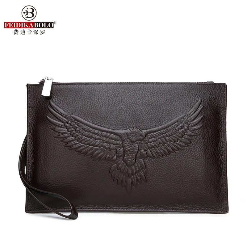 

Genuine Leather Clutch Bags Eagle Large Wallets for Men Bags High quality Purse Male Clutches Bags Envelope Bag Man Wristlets