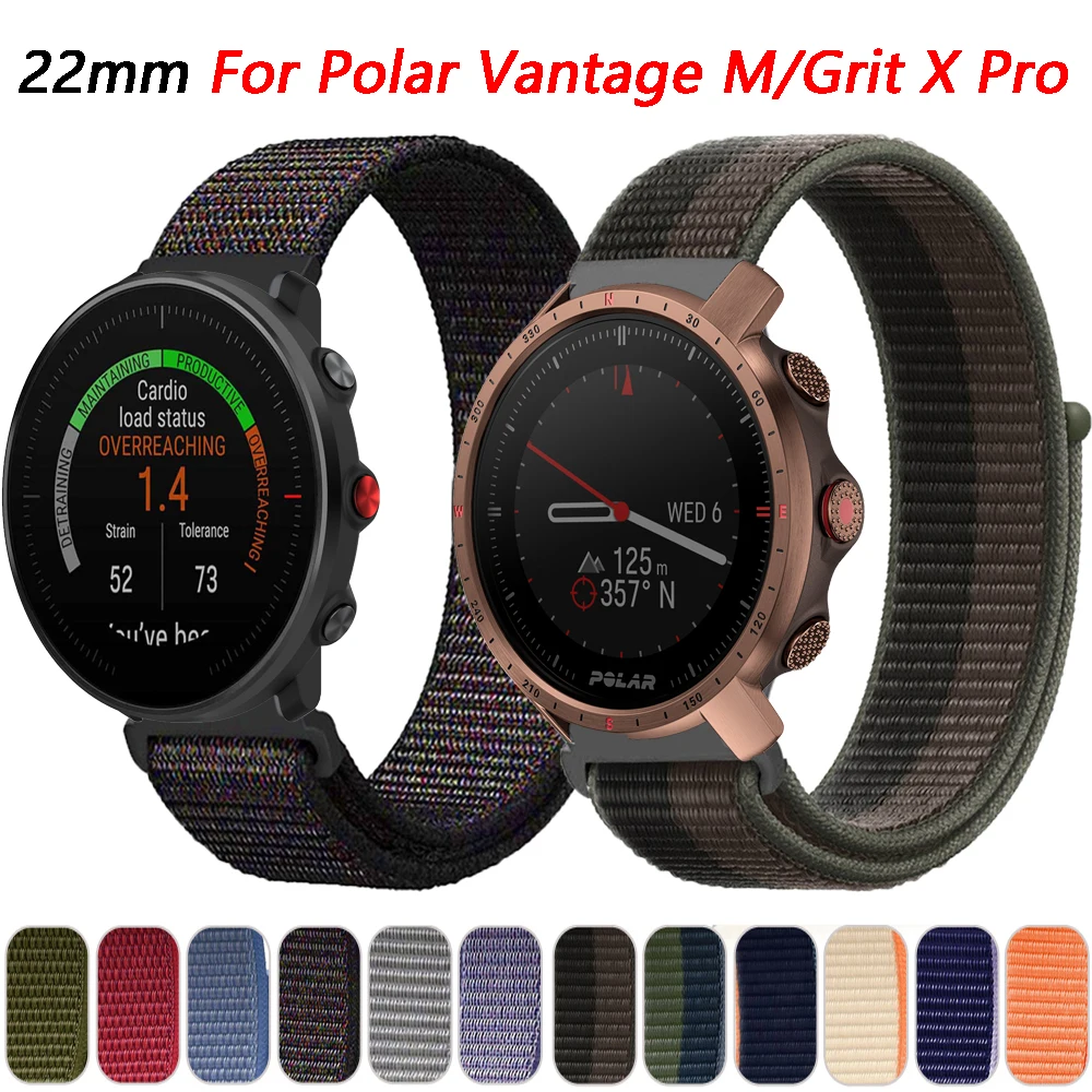 

22mm Nylon Bracelet For Polar Vantage M/M2/Grit X Pro Smart Watch Band Watchband Sport Wristband COROS APEX Pro/46mm Strap