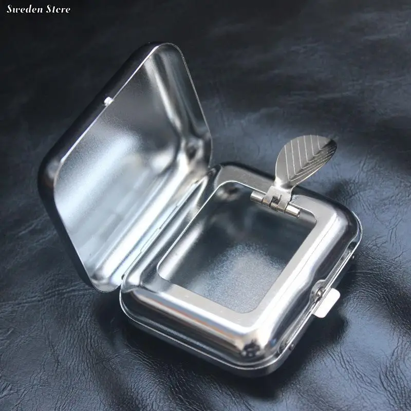 Sweet Small Stainless Steel Square Pocket Ashtray Metal Ash Tray Pocket Ashtrays With Lids Portable Ashtray 1PC Portable Ashtray Stainless Steel Ashtray Metal Ashtray Cigarettes Ashtray