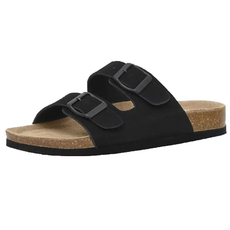 Shevalues Damen-Plateau-Sandalen aus Kuh-Wildleder, klassische Kork-Hausschuhe mit dicker Sohle, verstellbar, bequemer Halt, Strand-Hausschuhe, Neu – Detail 2