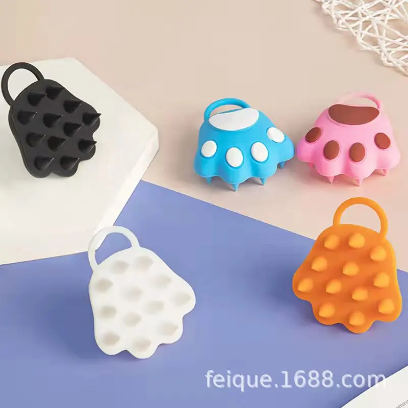 

Домашняя силиконовая щетка для шампуня, домашняя ученическая Массажная щетка для снятия стресса, массажная расческа для массажа кошачьих когтей с перекрестной линией головы