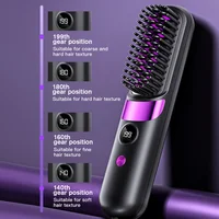 Brosse lissante pour cheveux avec écran LCD, sans fil, rechargeable par USB, lisseur portable, mini brosse lissante pour la maison et les voyages 4