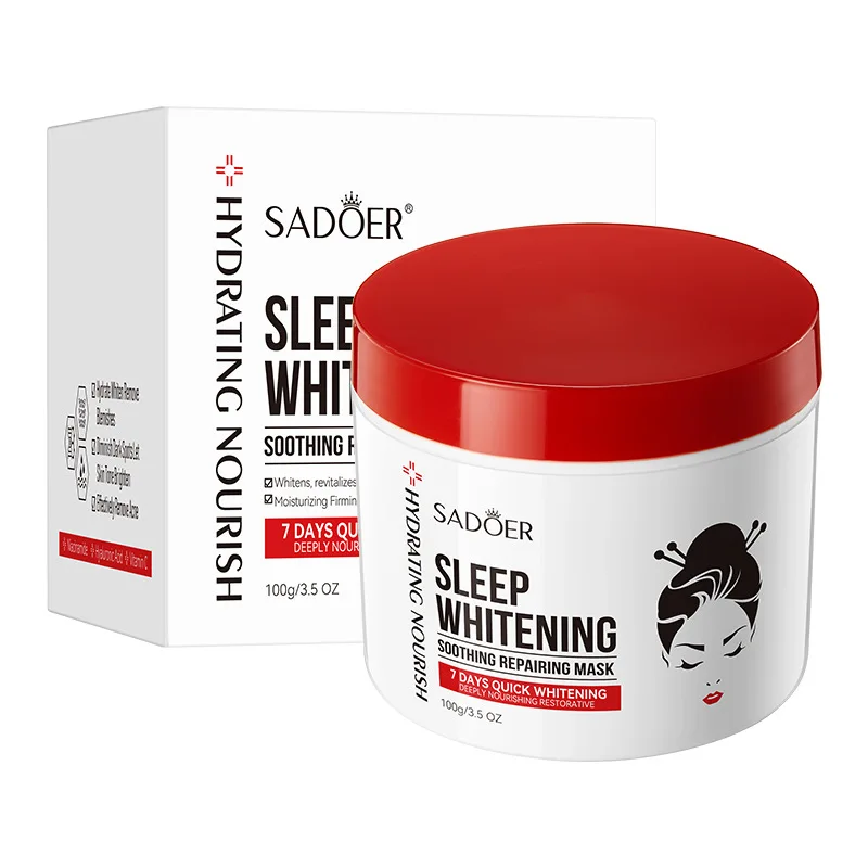 SADOER Kojic Acid Sleeping Facial Mask Moisturizing Brightening Anti-aging Face Mask Creams Masks Beauty Face Skin Care Products