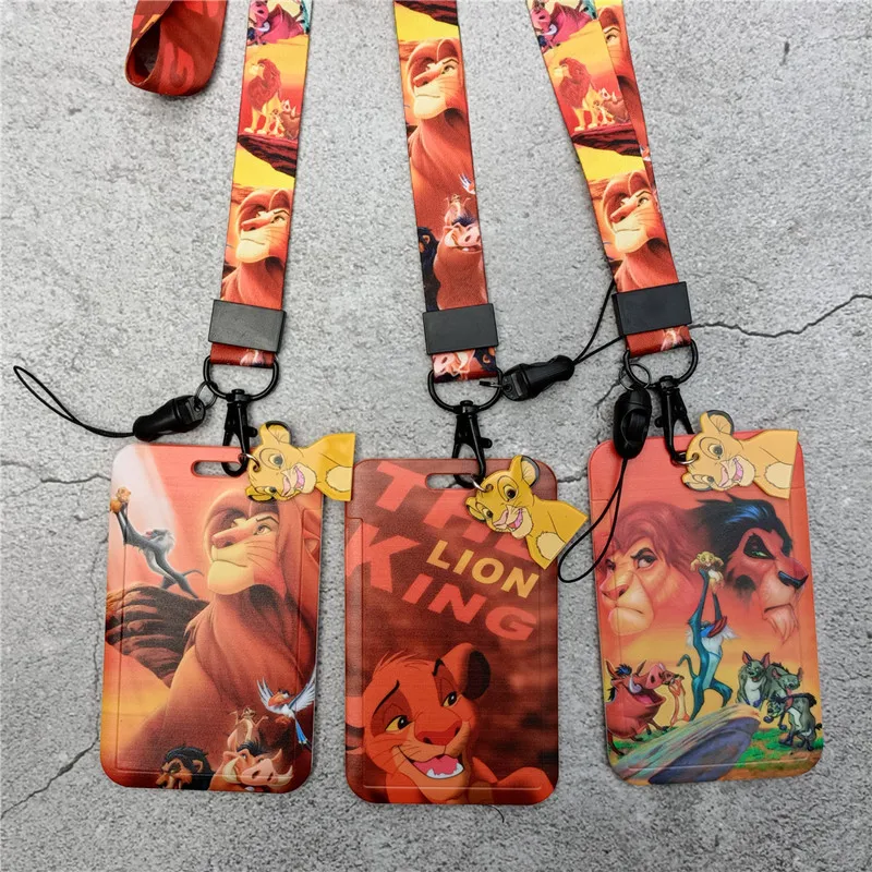 Disney Lion King Kids ABS Slide Lanyard ID Badge Card Holder, ID Card Key Wallet for Employee Nurse Doctor