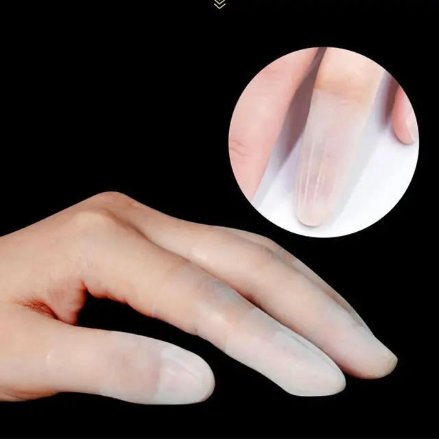 100PCS Latex Disposable Finger Cover Nail Art Tool Transparent Frosting Anti-static Finger Cots Comfortable Protector 3