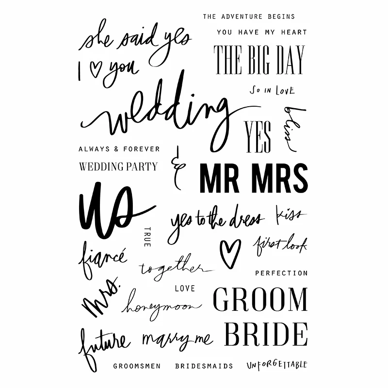 Clear Stamp Sheets for DIY Scrapbooking and Photo Albums - Letter and Number Design