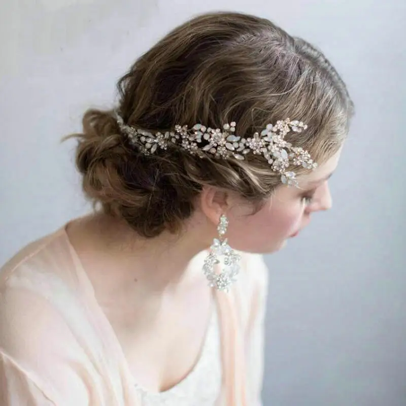 Gorgeous Opal Crystal Hair Accessories Hair Vine Bridal Hair Comb Wedding Headpiece