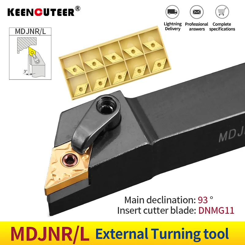 10pcs DNMG110408 Insert MDJNR1616H11 External Turning Boring Bar Holder 