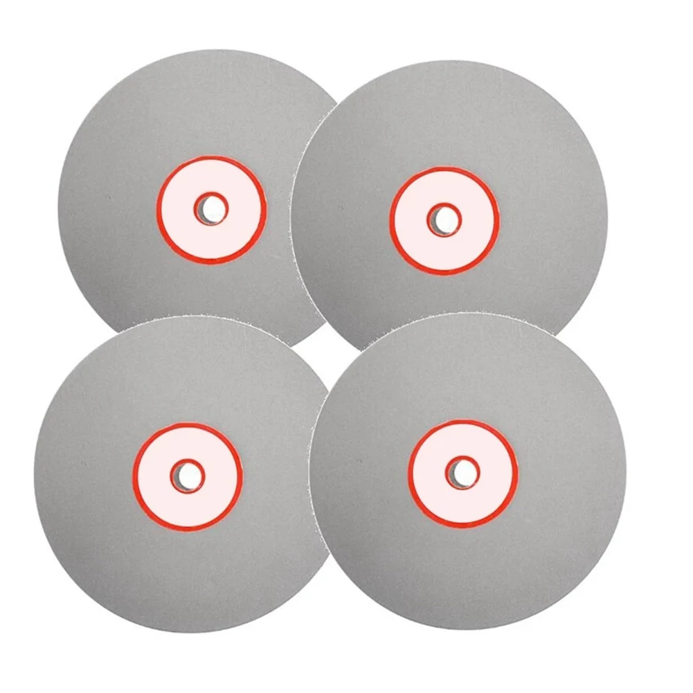 4pcs Diamond Cutting Disc 600 800 1200 3000 Grit 4"/6''/8''Lap Grinding Wheel For Polishing Crystal Jewel Glass Diamond Discs