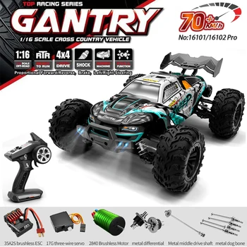 16101/16102Pro 50/70Km/h High Speed 4WD RC Car With LED Remote Control Cars Alloy Climbing Racing All Terrain Off-Road Truck 1