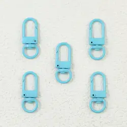 Colorful Macaron Keychain Clasps - Set of 10 for DIY Jewelry Accessories (8 Lake Blue)