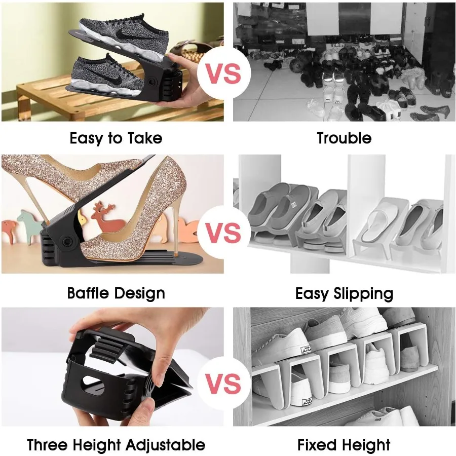 Neprock Shoe Rack Shoe Organizer SpaceSaving Storage Shoe Organizer for ClosetShoe Stacker Shoe Slots Space Saver Double Stack