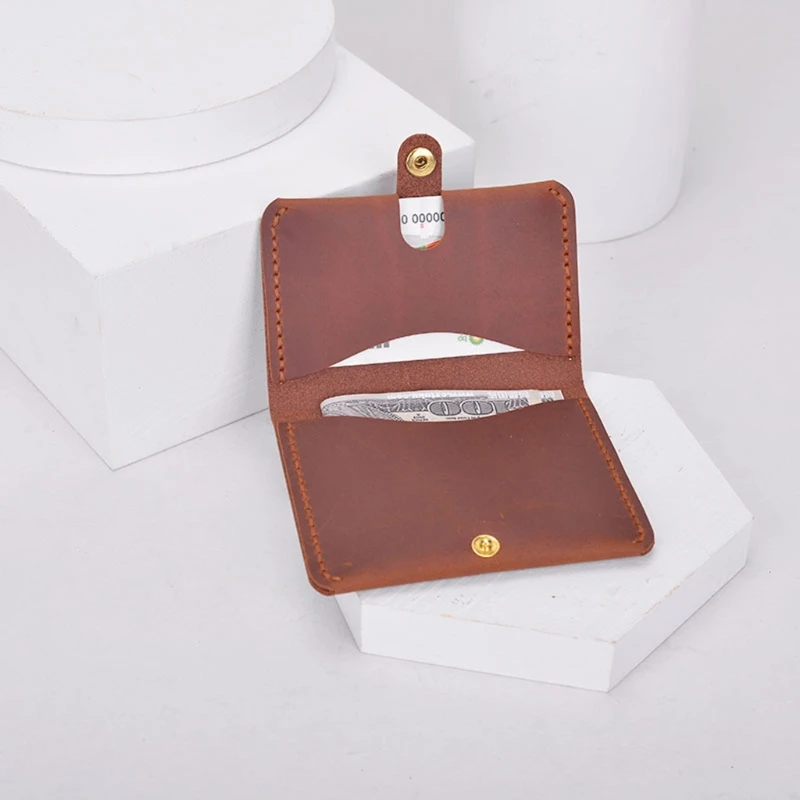 Men Wallet Retro Handmade Leather Credit Card Holder Small Coin Purse Money Bag Craft Tool Making Accessories