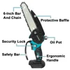PATUOPRO Portable Mini 6 Inch Electric Chain Saw Handheld Woodworking Tool For Orchard Branch Cutter For Makita 18V Battery 4