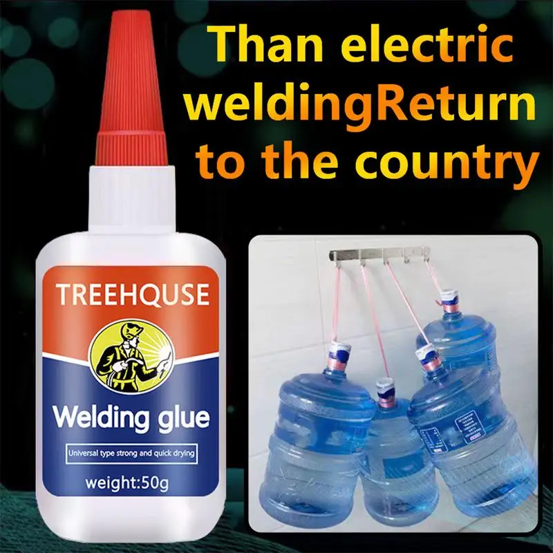 Welding High-Strength Oily Glue 50ML Waterproof Metal Glue Nozzle Applicator Weld Metal Repair Quick Drying Instant