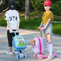 New cute skateboard suitcase scooter children's trolley luggage box 16