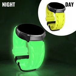 Luminous Silicone Sports Watch Strap, 20/22mm - 22mm (Yellow)