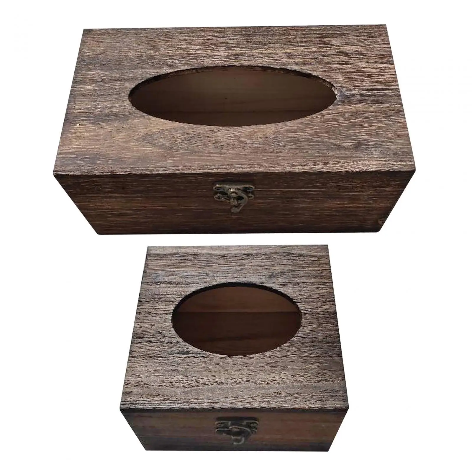 

Wooden Tissue Box Organizer Napkin Holder for Kitchen Bedside Table