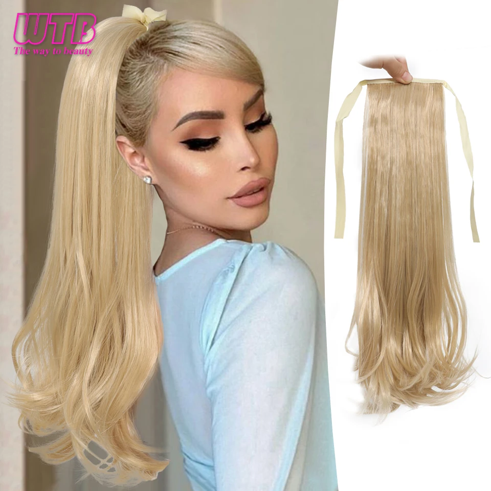 WTB Synthetic Wig Ponytail Female Long Curl Bandage Slightly Curly Ponytail Braid Fashion Natural Wig For Women