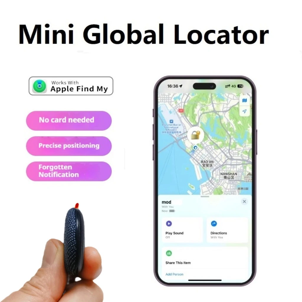 Fabric luxurious Mini tracker alternative AirTag Anti-Loss Device works with Apple Find My Pet Tracker Child Global locator