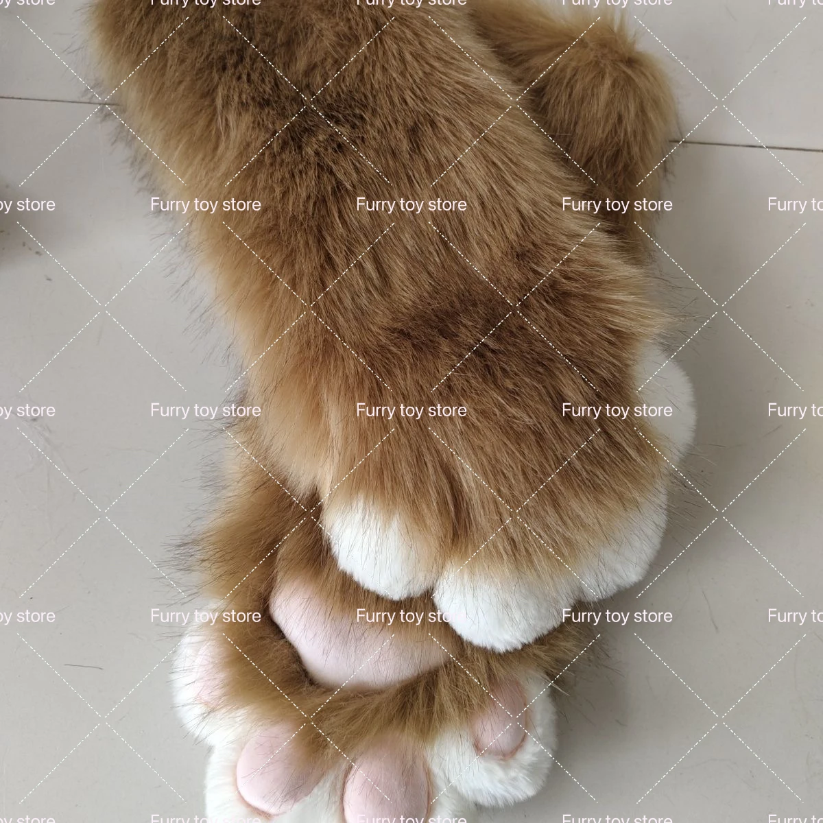 Furry Long Gloves Customization Kigurumi Fursuit Paws 1Pair Cartoon Furry Costume Paws Cosplay Costume Plash Kawai