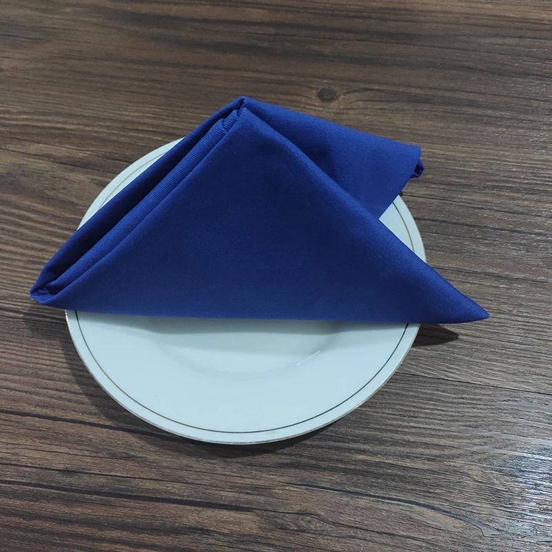 10Pcs/Set Blue Cotton Table Napkins 56x56cm Cloth Napkins Handkerchief Hotel Wedding Party Table Dinner Decoration Napkin