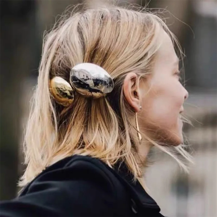 Fashion and personalized metal eggshell shaped hair clip for women top clip simple design oval shield spring clip hair accessory the north face nj2hp30b women s pro shield jacket