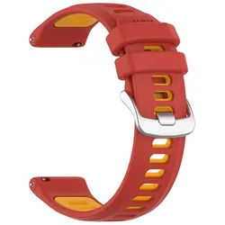 Premium Silicone Strap for Forerunner Watches - 20/22mm Replacement Bracelet (Red Orange)