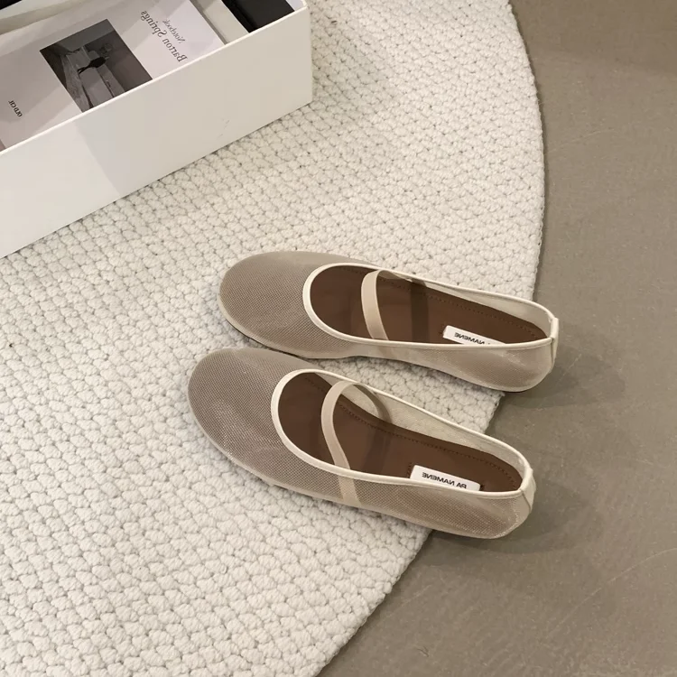 SUIARA - Zapatos Planos De Ballet Con Cordones Para Mujer, Con Puntera