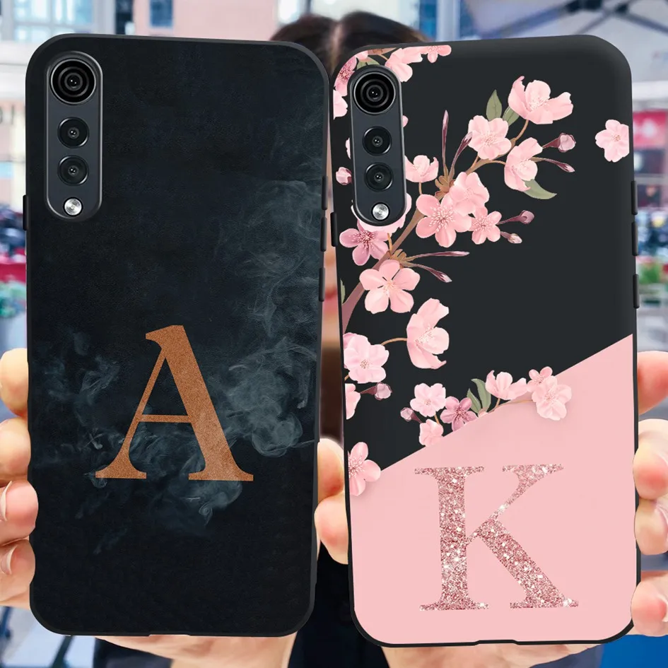 Per Lg Velvet Case Lm-G910Emw Fashion Flower Letters Cover Posteriore Del Telefono Soft Silicone Matte Funda Per Lg Velvet 5G Lm-G900N Bumper